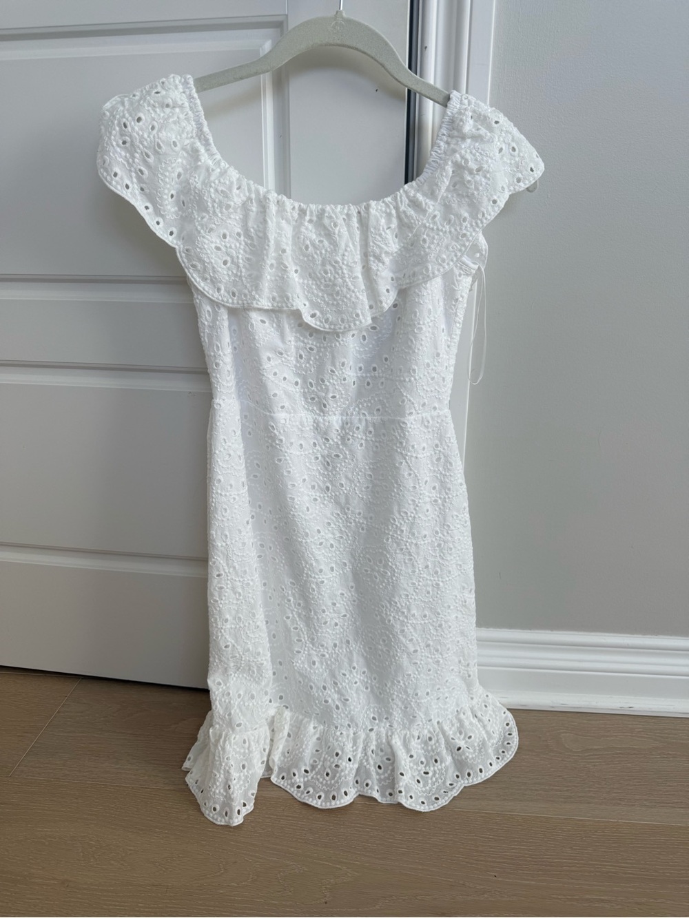 Express White Eyelet Ruffle Dress for Kids